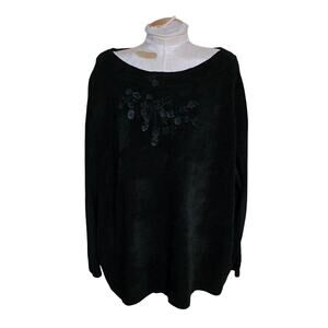 Karen‎ Scott women's sweater floral appliqué Embellished  Size 3X plussize